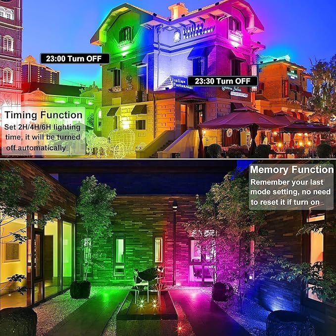 IP66 Waterproof RGBW Smart Timing Music Sync Indoor Floodlights Color Changing Led Stage Landscape Grouping Flood Lights Outdoor