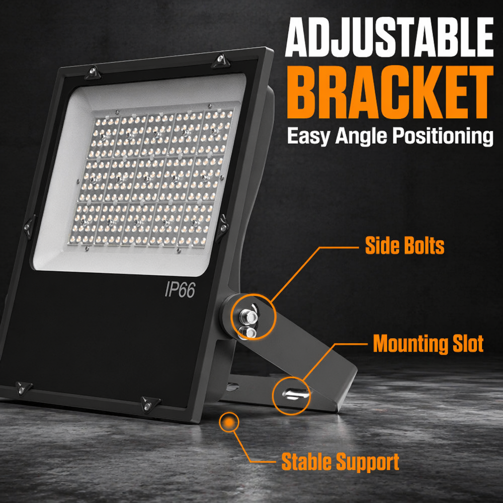 High Brightness IP65 Waterproof LED Aluminum Warm White Adjustable Outdoor Stadium Lighting Flood Light 50-200W Yard Large Scale