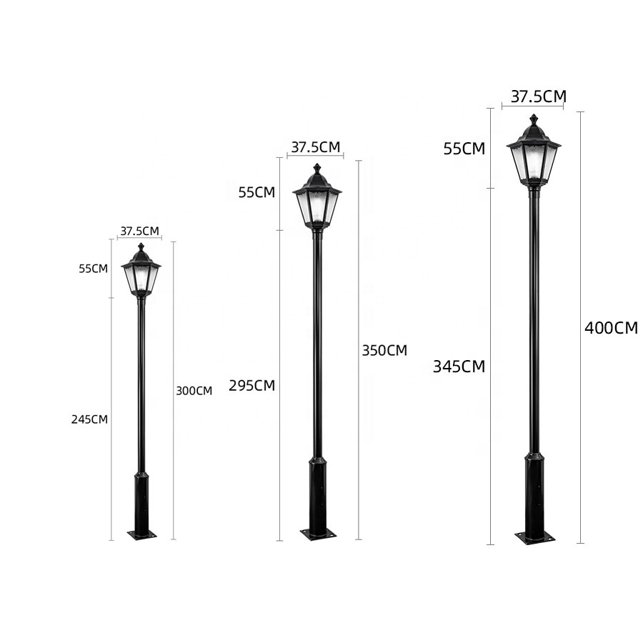 Post Top LED Light Power Outdoor Waterproof Led High Pole Landscape Light Street Post Lamp Park Villa Aluminum Garden Light