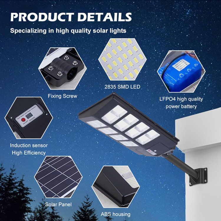 Remote Control Parking Lot Outdoor Streetlight Waterproof Ip65 500 1000 1500 2000 w Integrated All in One Led Solar Street Light