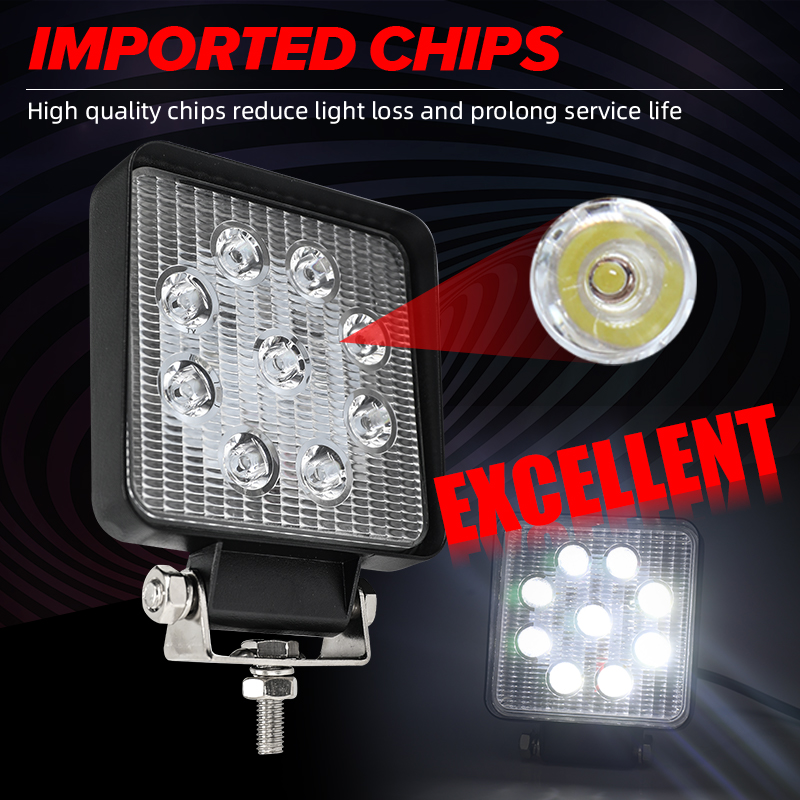 4 Inch 48W LED Work Light Aluminum Spot Flood Waterproof Driving Lamp for Offroad SUV Boat 4x4 4WD 12V Auto Exterior Lighting