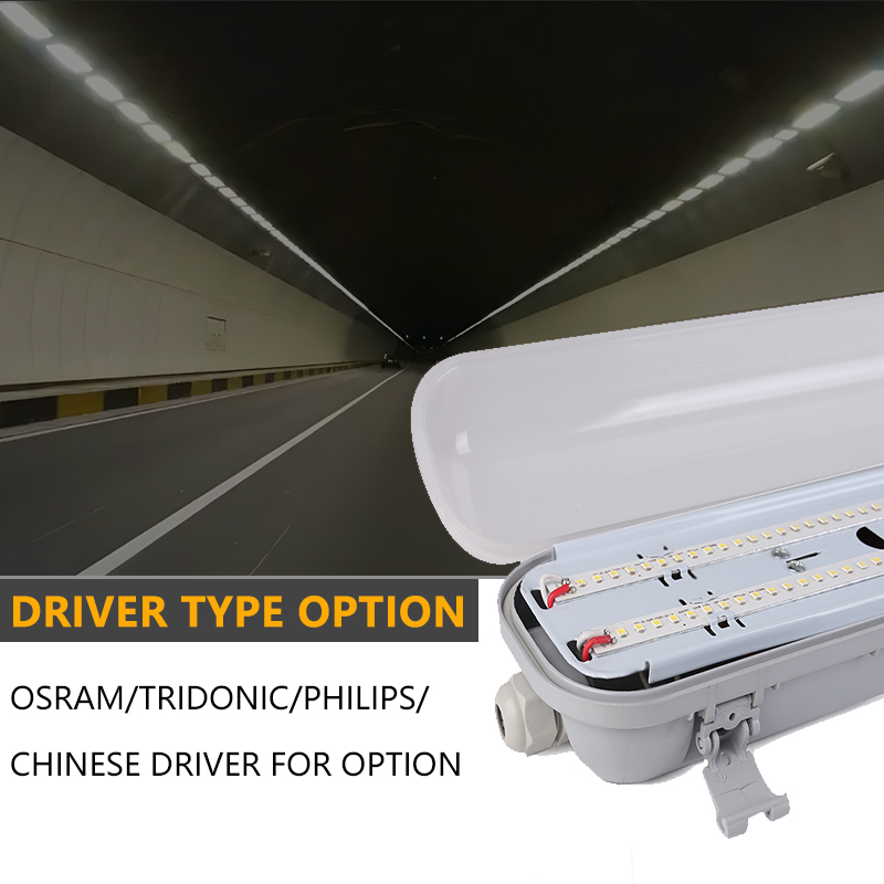 High Lumen 18W 36W 40W LED Industrial Tri-Proof Light Vapor Tight Fixture with 50000 Hours Lifespan Available in PC/Brass