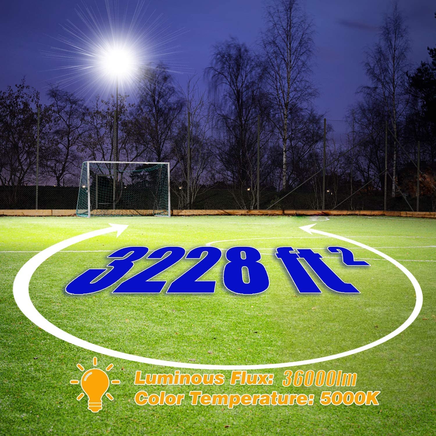 7 Years Warranty 300w EMC ETL SAA CE CB 150lm/w 45000lm Ra>80 Module Led Flood Light 80*150 Beam Angle Type 3 10KV Thunder-proof