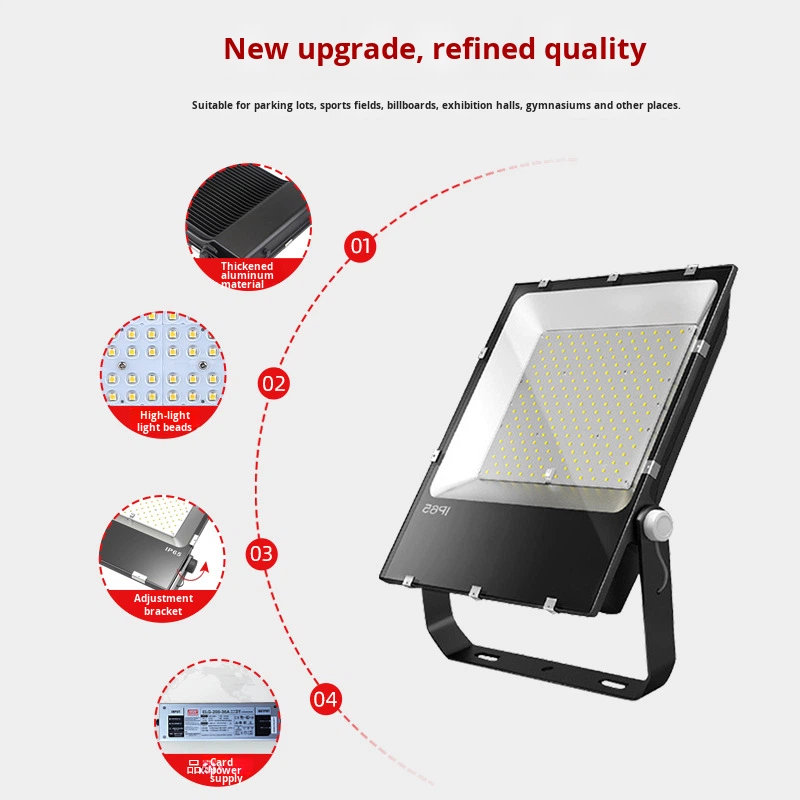 YEMING Ultra-Thin COB LED Floodlight High Efficiency IP66 Dustproof High Resistant 200W Dimmable Warehouse 3-Year Warranty