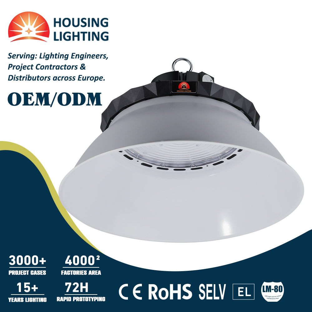 Low-glare Honeycomb Cover LED Light High Bay Light 100w 150w 200w 240w CE RoHS IK08 IP65 Warehouse Lighting UFO