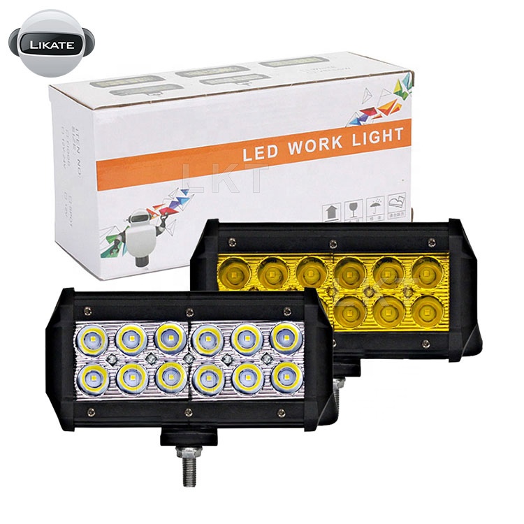 High Quality 12leds 7inch 36w 12 Led Work Light for Truck Car Atv Suv 12v 24v 6000lm Car Accessories Work Light