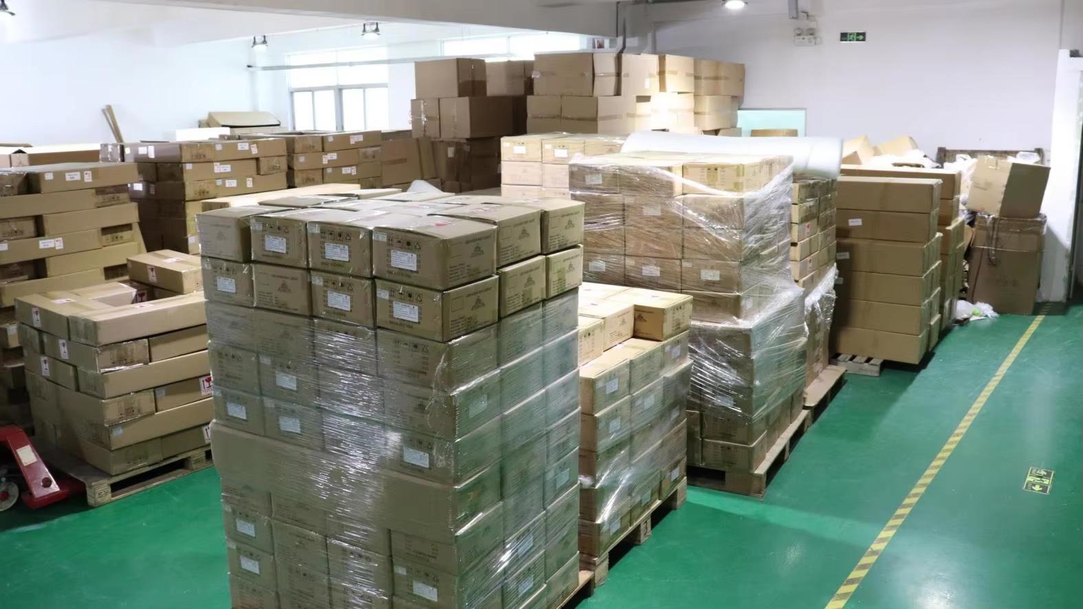 Packaged LED lights ready for warehouse storage and export at Lijah Light
