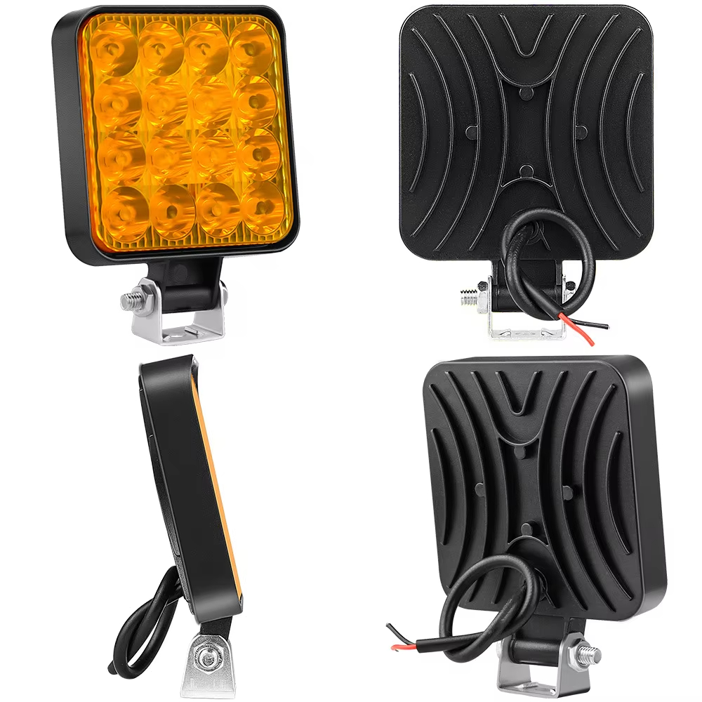 16LED 3.3\" Square Driving Lamp Spot Light 4x4 Off-Road LED Work Lights for Truck Tractor Trailer ATV Auto Exterior Lighting