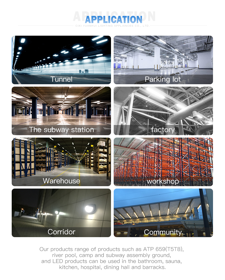 Parking Lot Double Led Tri-Proof Light Fluorescent Lamp