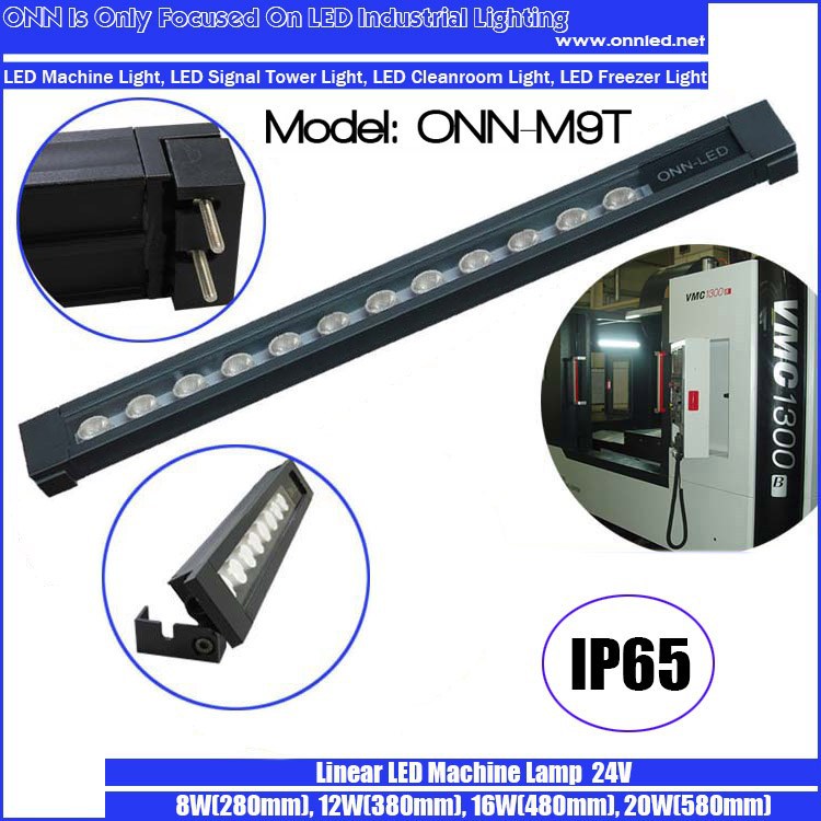 ONN-M9T LED Machine Work Light Aluminum + Tempered Glass DC24V Cnc Light Rotatable Bracket Installation CE ROHS 18W 8W