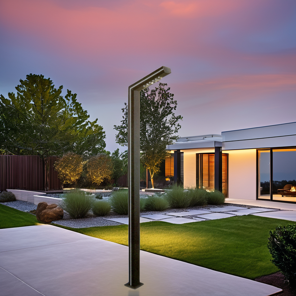 LED Integrated Street Light Aluminum Profile Post Top Square Garden Lamp for Villa 2M/2.5M/3M/3.5M Outdoor Pole AC Power Supply LED Lights