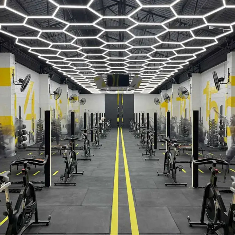 New Hexagonal Led Work Light Ceiling Garage Light Ac220v 6500k 182W/672w Washing Station Honeycomb Light Car Gym