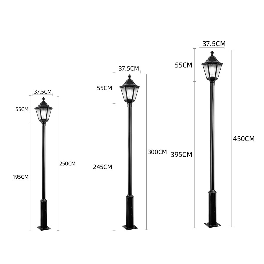 Post Top LED Light Power Outdoor Waterproof Led High Pole Landscape Light Street Post Lamp Park Villa Aluminum Garden Light