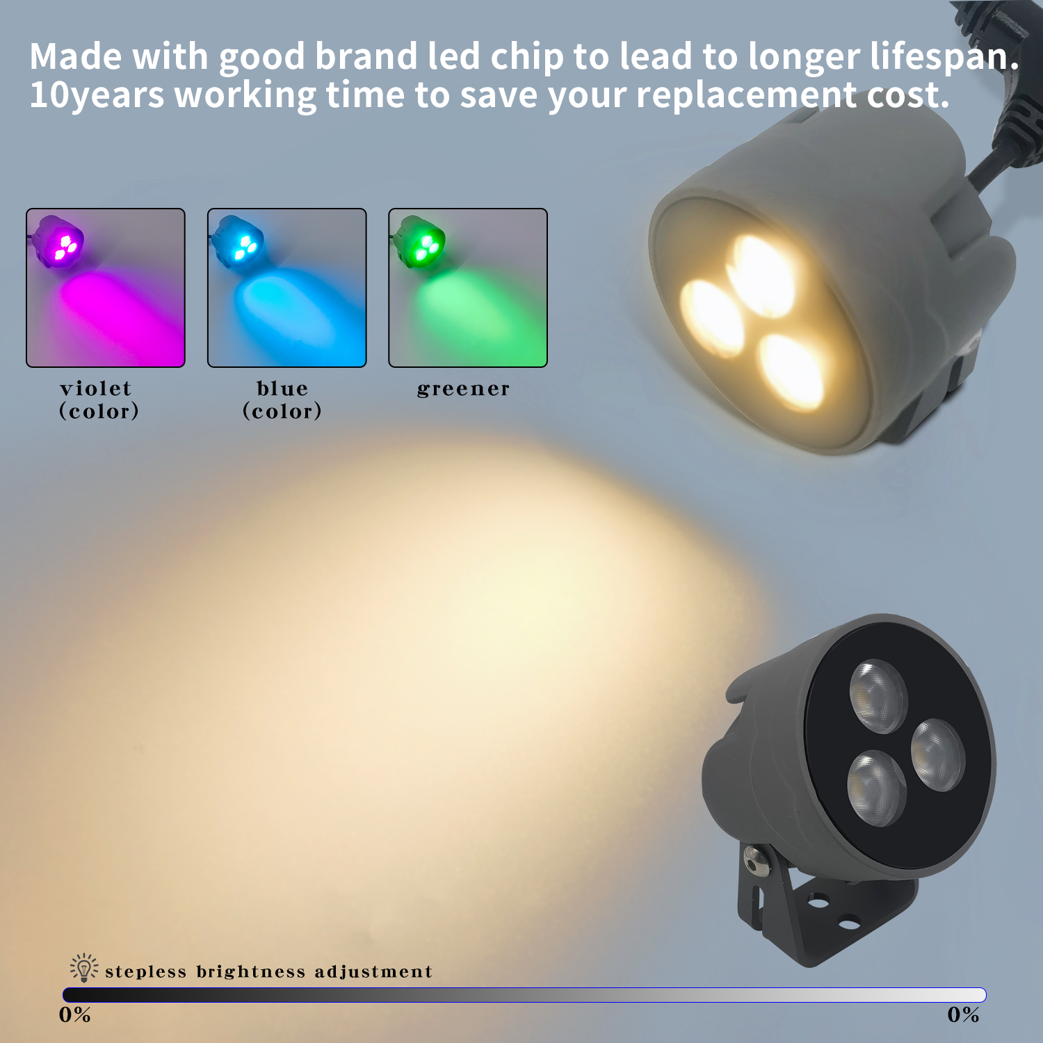gouly Powerful Wifi Cloud Control Garden Led 3w 12v Rgbw Christmas Whgite Reflector Led Exterior Outdoor Spotlight