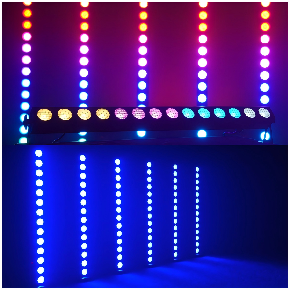 14x20W RGB 4-in-1 LED Wall Washer Light Bar DMX512/Sound-Activated Control 95 CRI for Stage Lighting DJ/Disco/Party/Club/Wedding