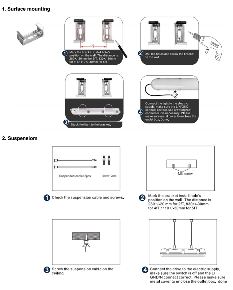 High Quality 1200mm 40W Waterproof Vapor Tight LED Tri-Proof Lights 40w Industrial Workshop Linear DALI Dim for Garages