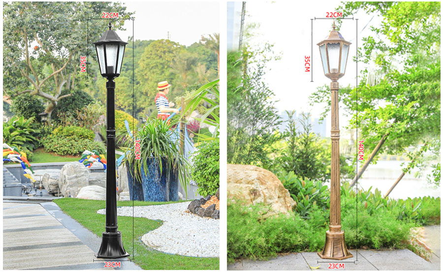 Post Top LED Light Power Outdoor Waterproof Led High Pole Landscape Light Street Post Lamp Park Villa Aluminum Garden Light