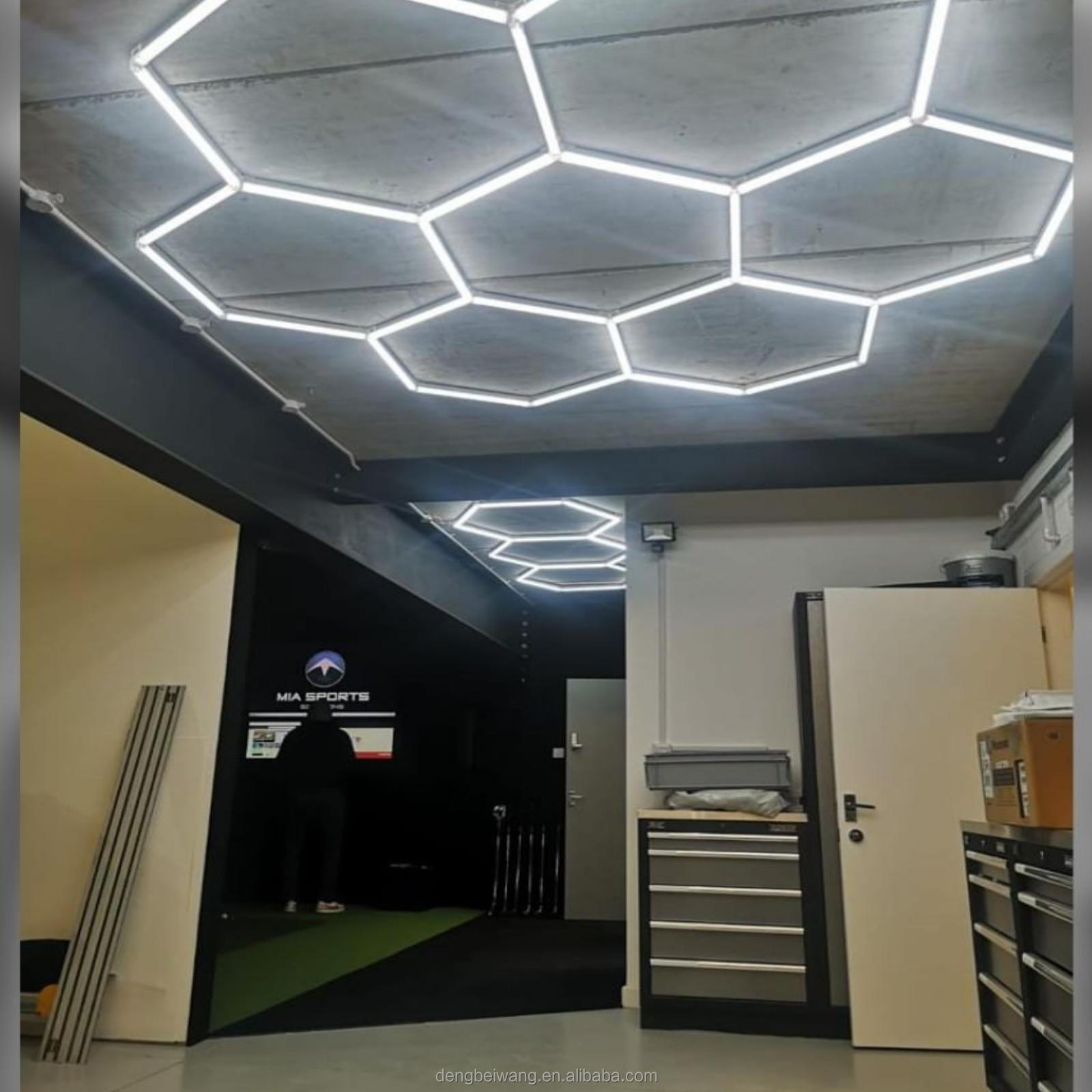 Professional Factory Custom LED Light Aluminum Hexagonal Cellular Garage Work Light for Residential Office AC Power Supply