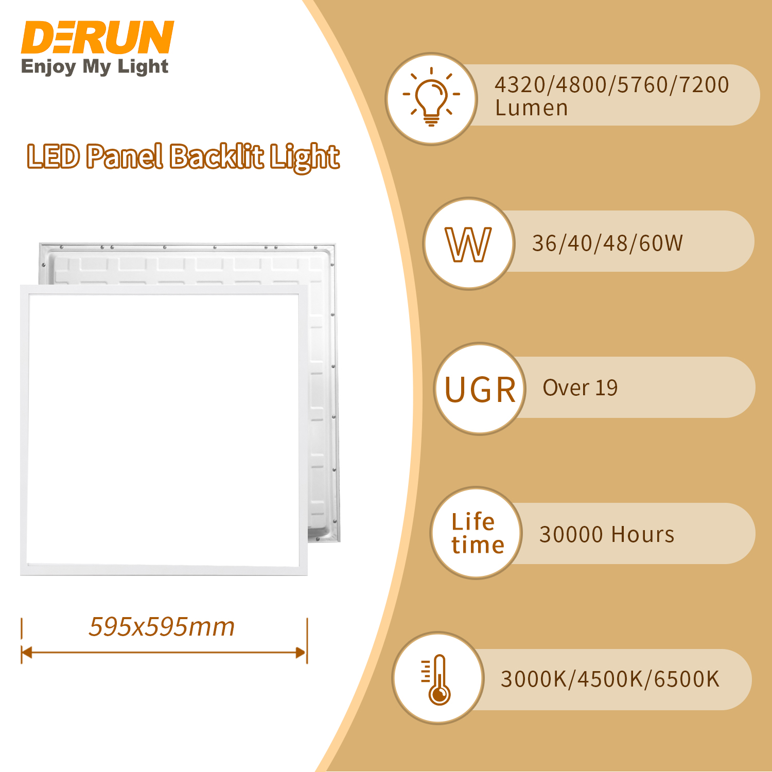 UGR<19 Super 2x2 Feet Recessed Square LED Panel Light For Hospital, School
