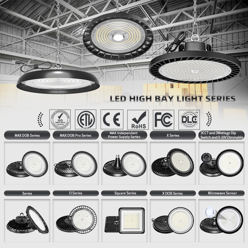 Hanging Industrial Lamp UFO High Bay Light 100W 150W 200W IP65 Waterproof DOB LED for Warehouse Workshop Factory Lighting