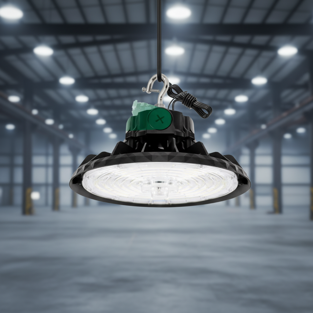 High Bay Light 100w 150w 200w 240w 5000K ETL DLC Certified IP20 Garage Workshop Factory UFO Light 5-Year Warranty