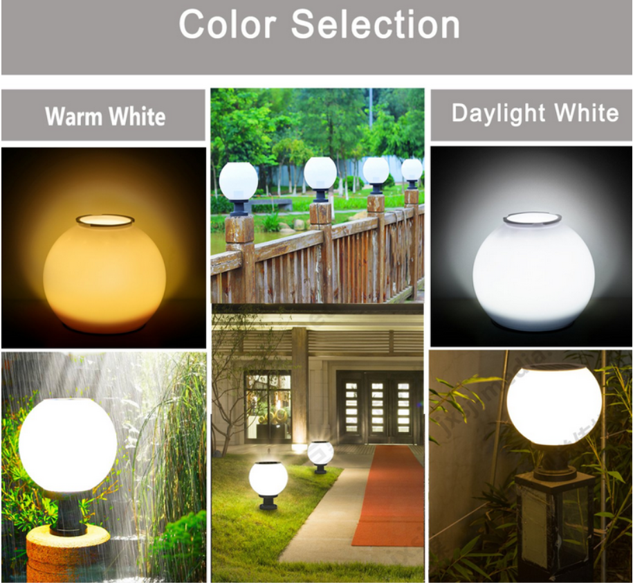 Solar Lights Outdoor Pillar Light Ball Garden