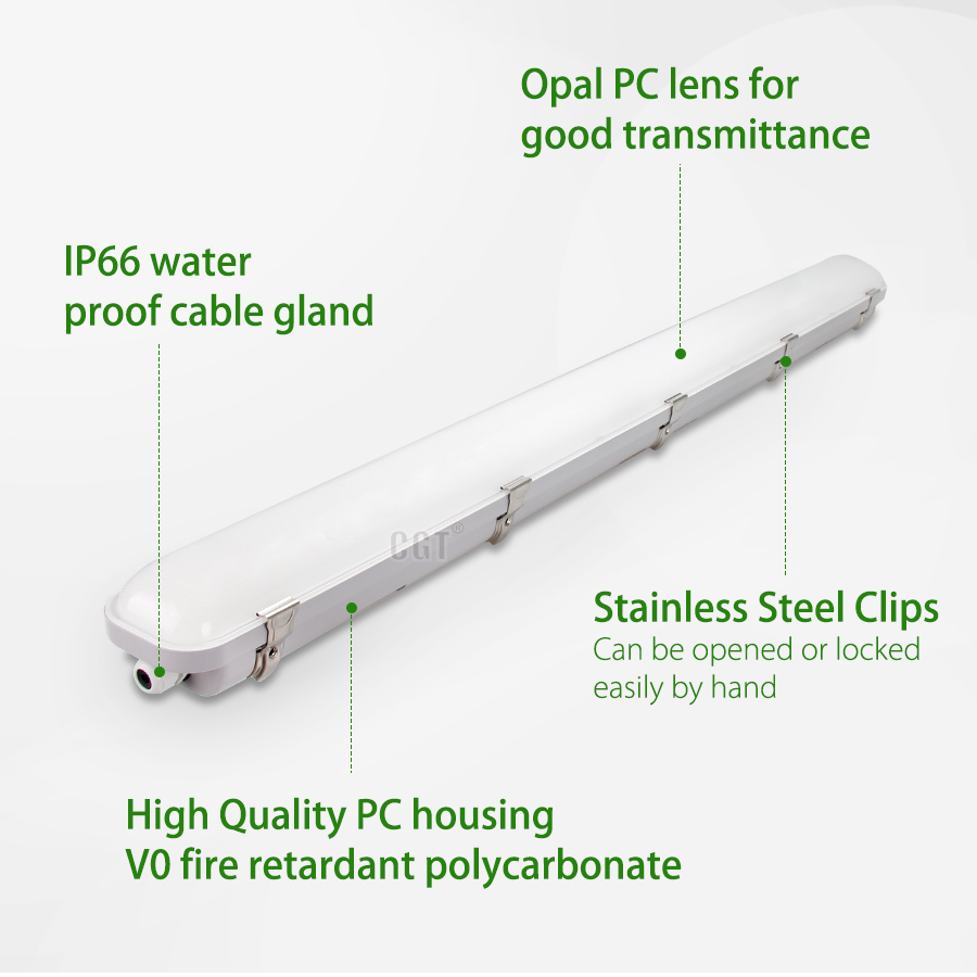 Outdoor LED Vapor Tight Light IP65 Waterproof Linear Batten Light 4FT 8FT LED Triproof Light Fixture