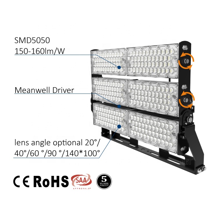 Commercial Outdoor Luminaires Stadium Parking Lot Flood Light 80W 100W LED Flood Light