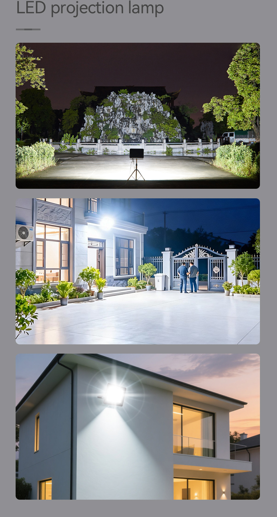 Aluminum LED Floodlight IP66 Waterproof Outdoor Lamp Garden Park Yard