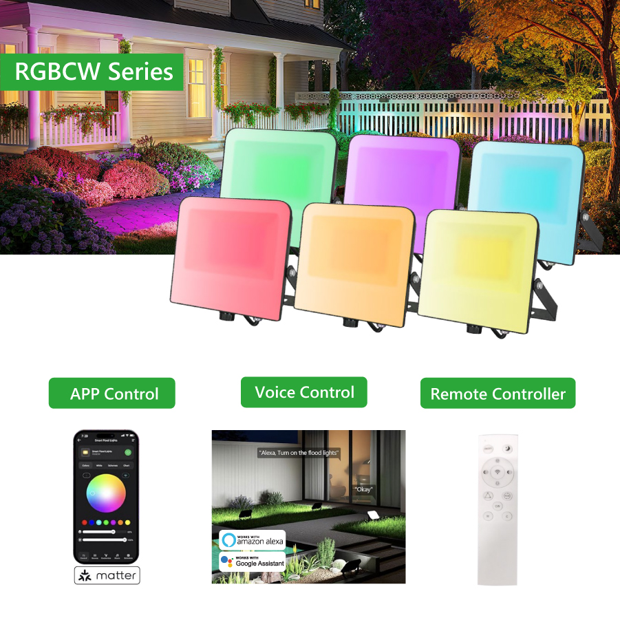 3CCT RGBCW Outdoor Garden IP65 Aluminum Spotlight LED Flood Light