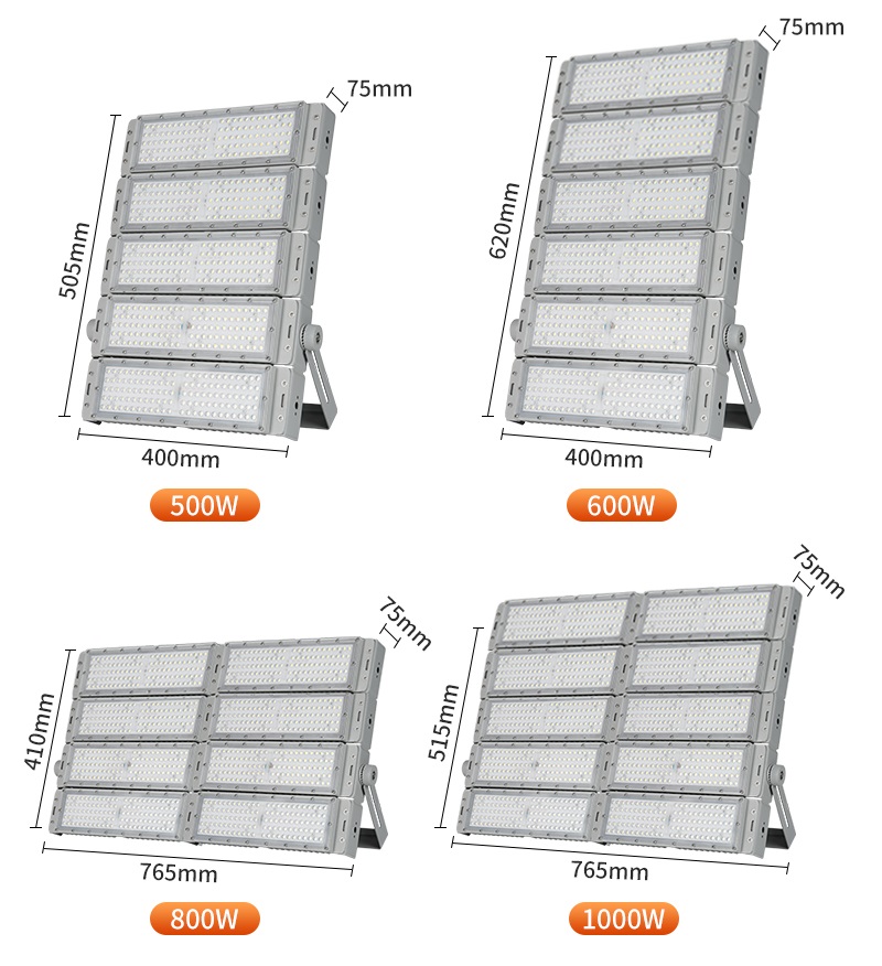 500W LED Football Field Lights Outdoor Stadium Flood Light High-Pole Modular Sports Field Lighting