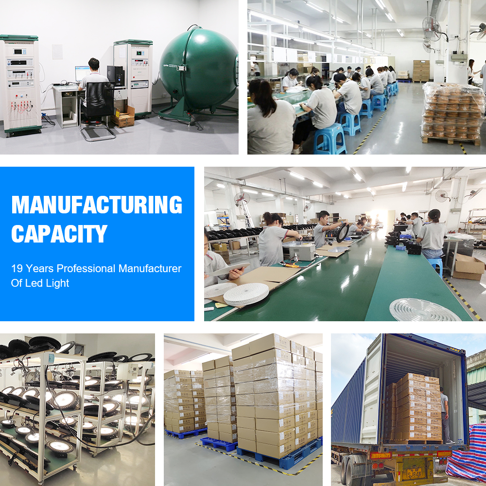 Stock in US EU Canada IP65 UL ETL Multiple Power CCT Selection 100W 150W 200W 240W Warehouse UFO LED High Bay Light