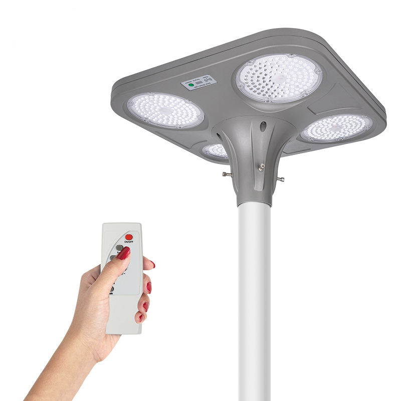 Solar Powered LED Solar Garden Lights with with Remote Control IP65 Waterproof Solar Street Light Post Top Mount Motion Sensor