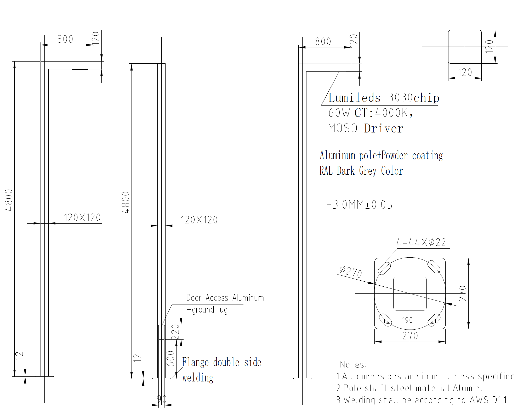 Light Pole Complete Assemble