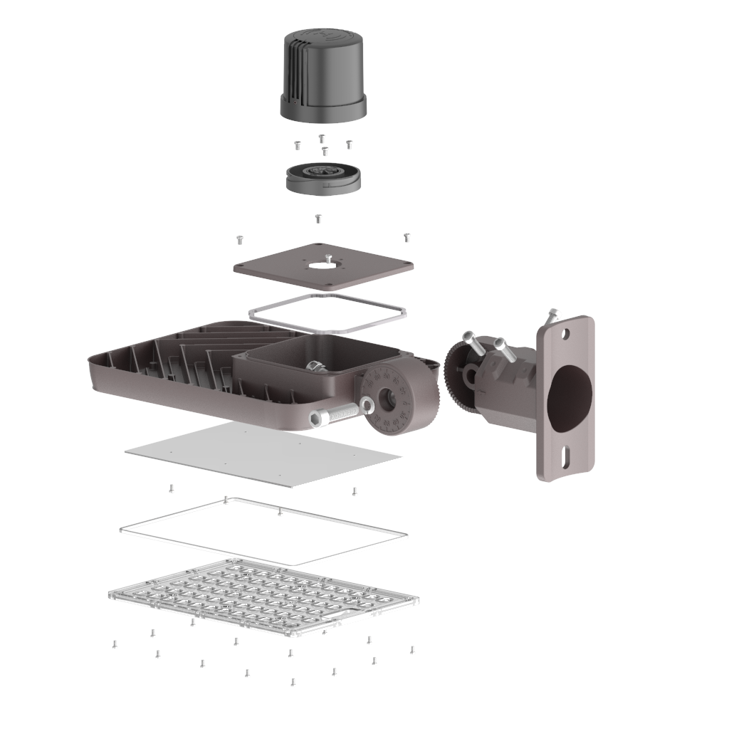 Good Quality Die-Cast Aluminum Black Finish AC LED Energy-Saving Outdoor Parking Lot Flood IP65 Rating 50,000 Hours Lifespan