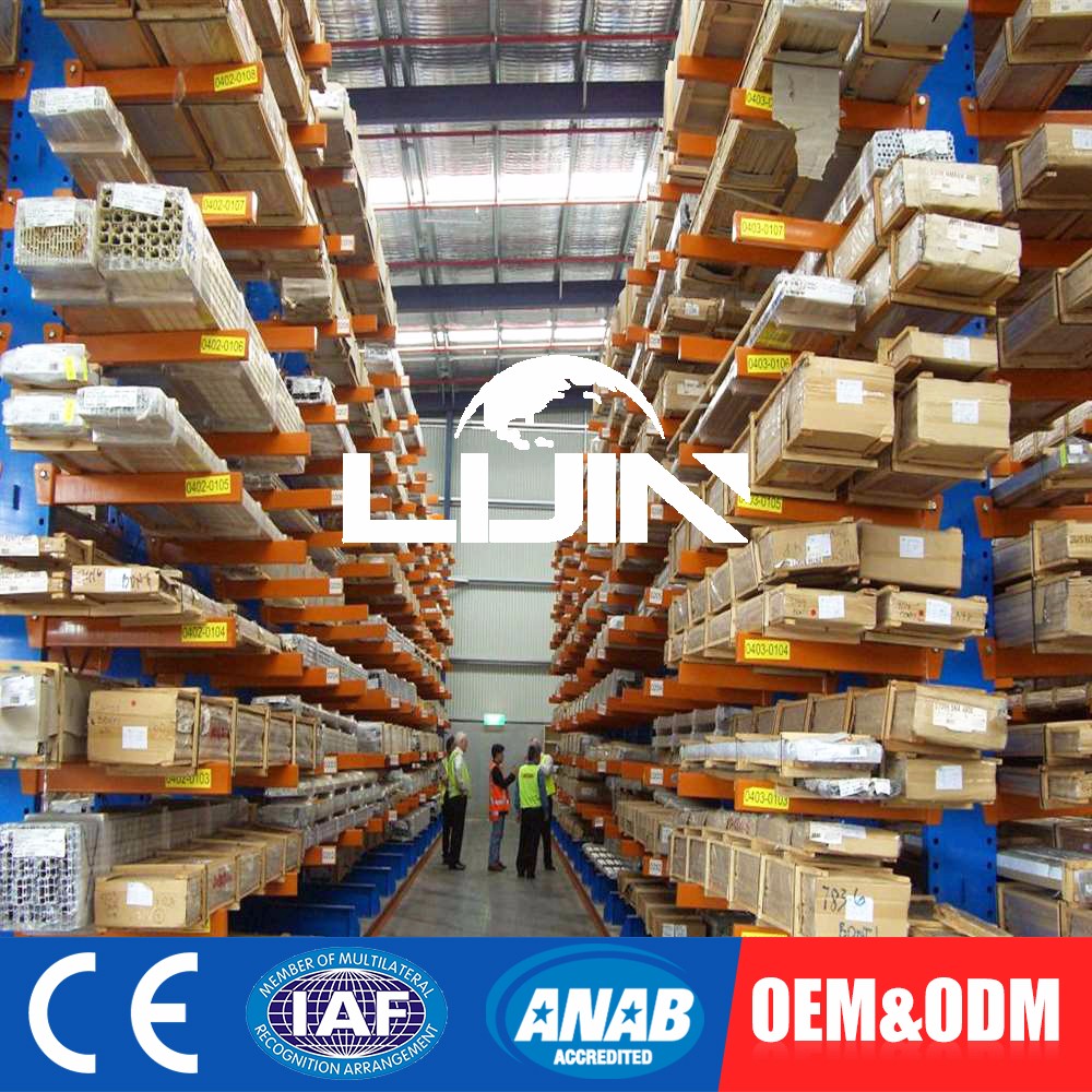 Custom Size Heavy Duty Steel Industrial Long Pipe Storage Cantilever System Shelf Bracket Racking