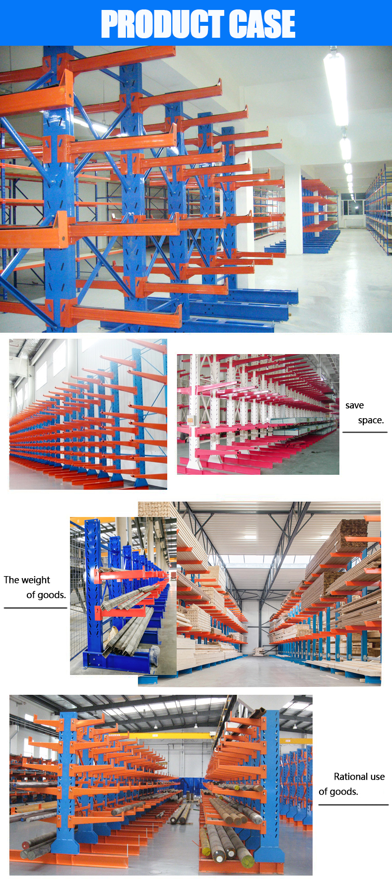 Customized Specialist Warehouse Storage Racks Adjustable Cantilever Racking System