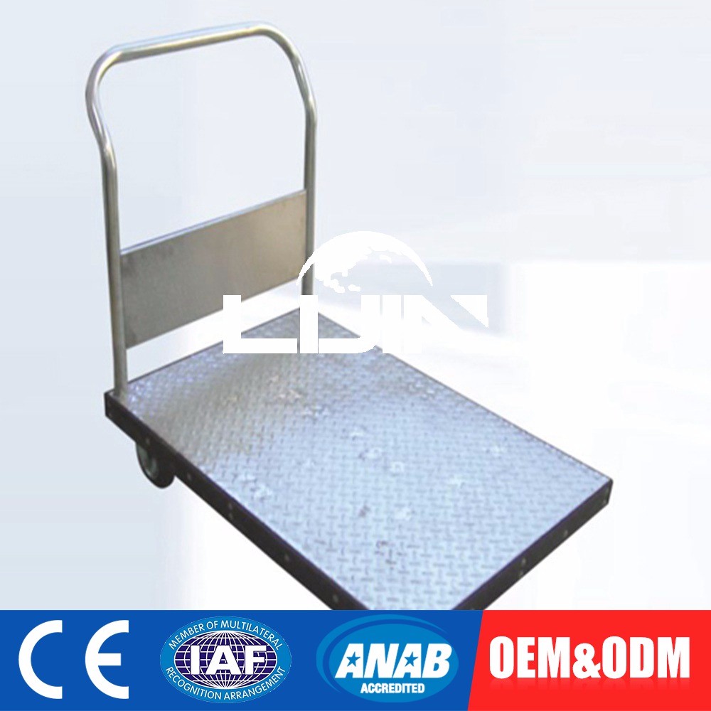 Customize Four Wheels 300kg  Foldable Industrial Platform Trolley