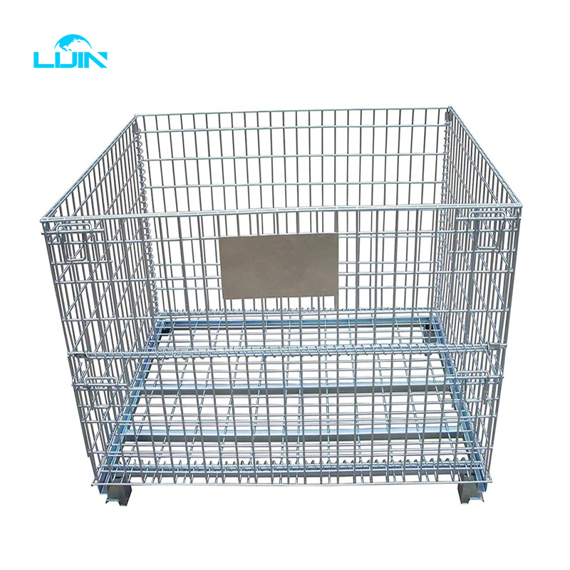 Folding Wire Mesh Roll  Palle Cage Container Warehouse Storage