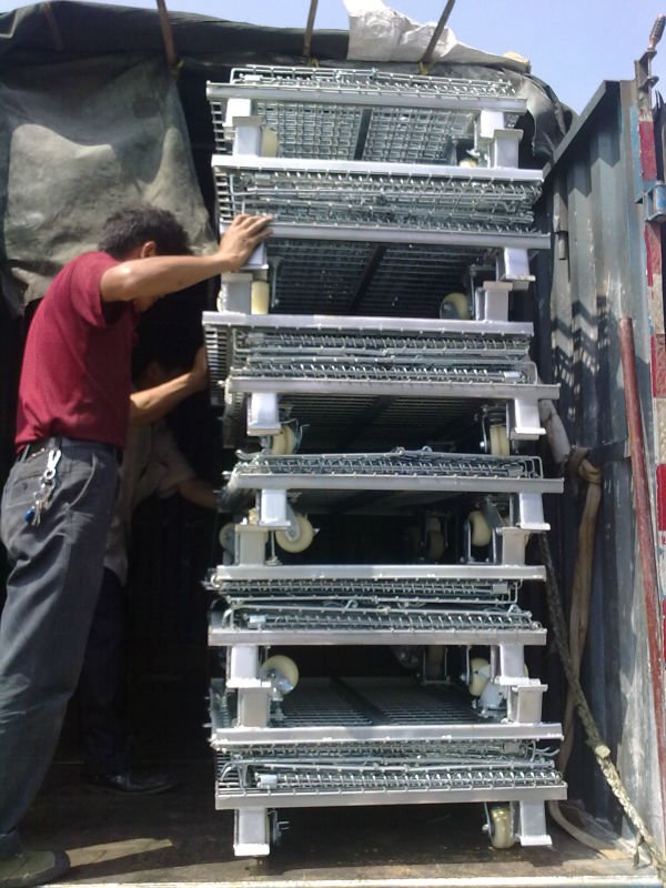 Heavy Duty Steel High Capacity Warehouse Mesh Box Wire Cage Metal Bin Storage Container