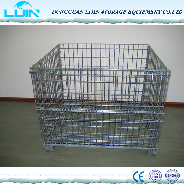 Folding Wire Mesh Roll  Palle Cage Container Warehouse Storage