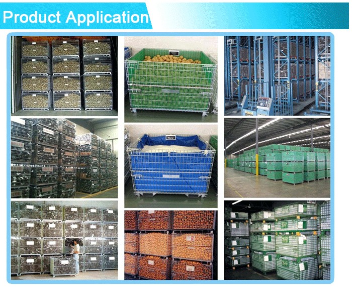 Hot Sale Warehouse Galvanized Folding Wire Mesh Storage Cage Containers