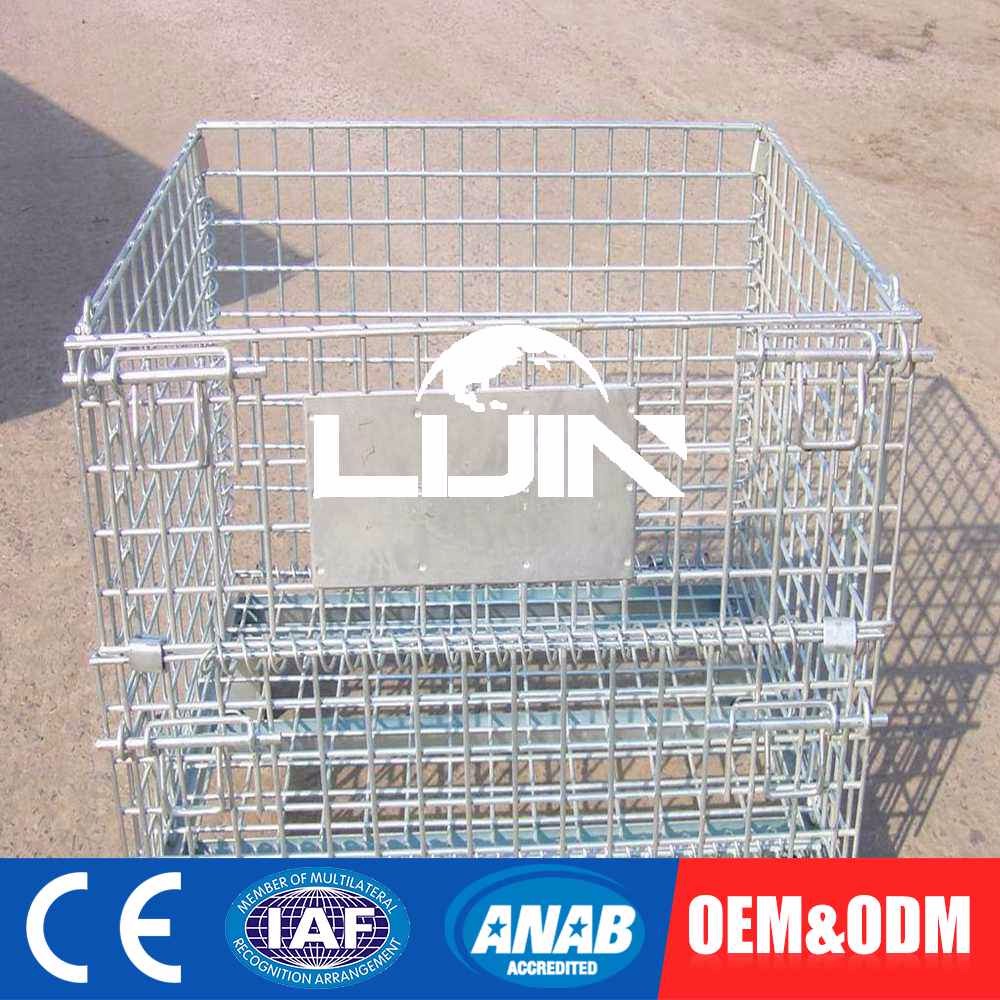 Heavy Duty Galvanized Collapsible Stacking and Folding Cargo Storage Cage