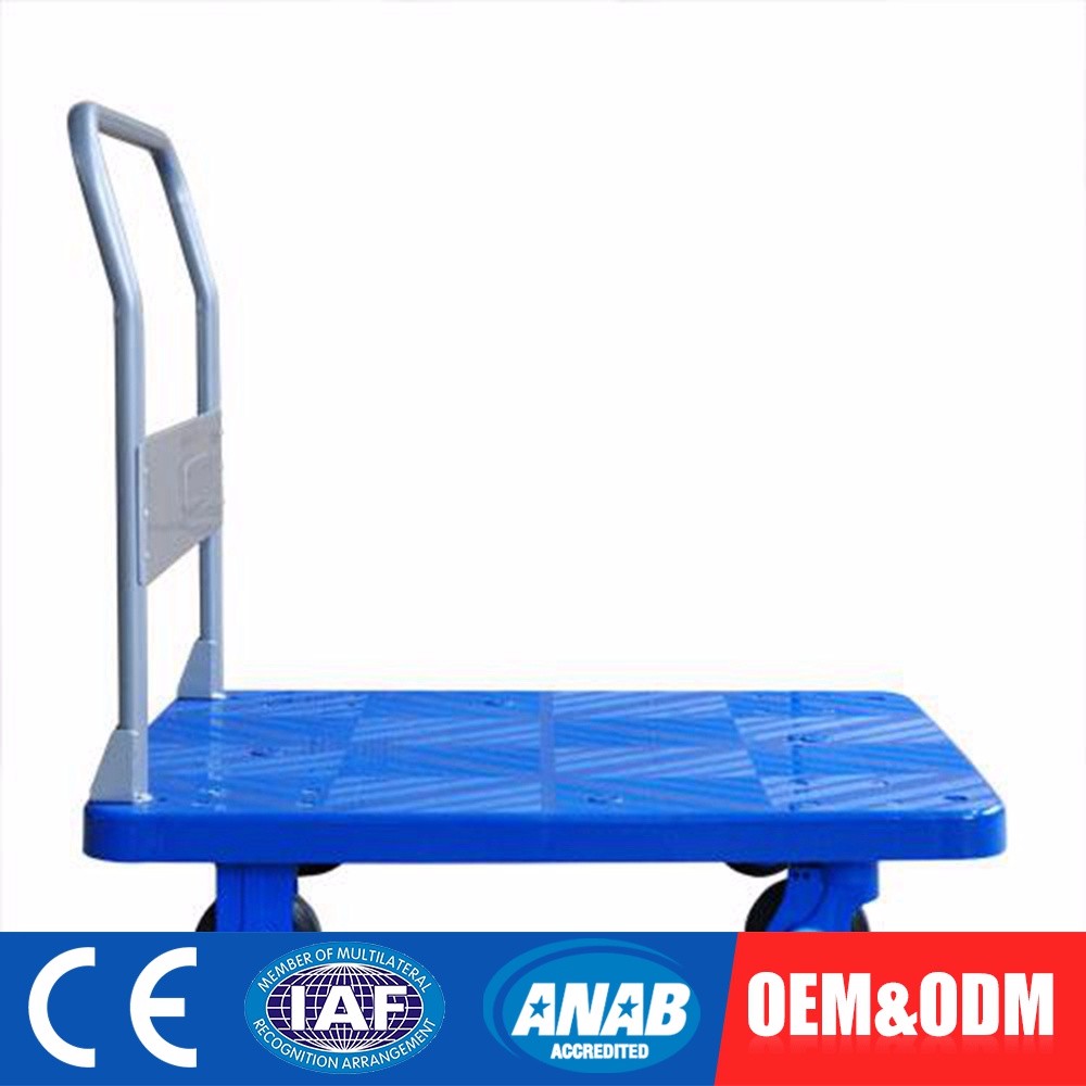 Customize Four Wheels 300kg  Foldable Industrial Platform Trolley