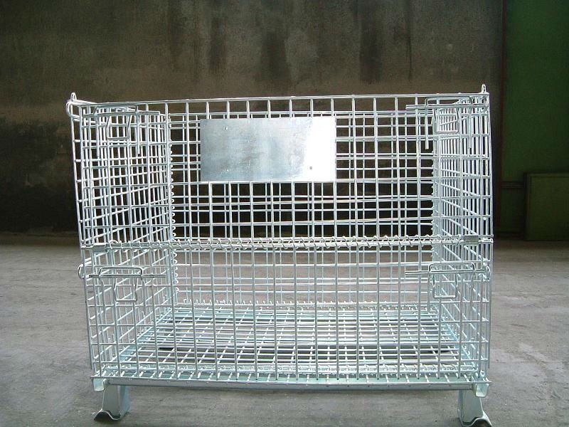 Heavy Duty Steel High Capacity Warehouse Mesh Box Wire Cage Metal Bin Storage Container