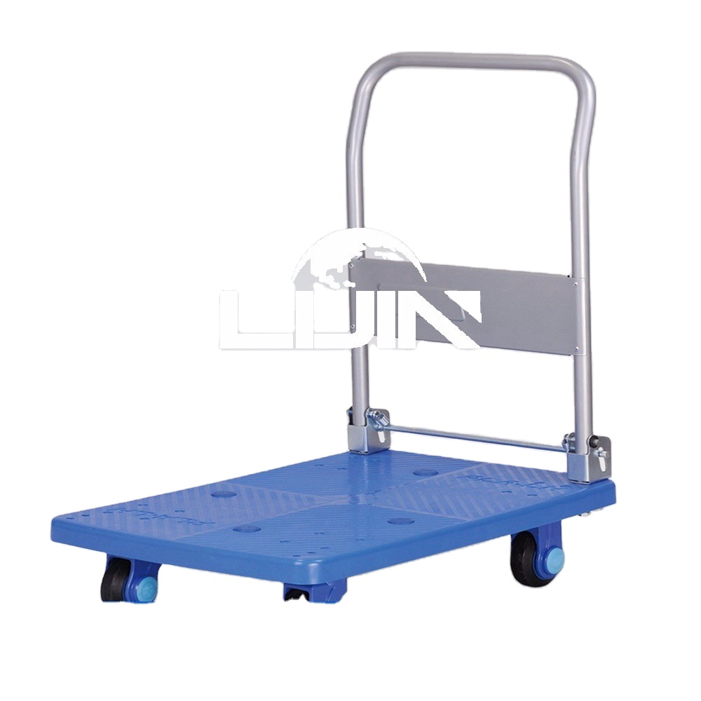 Customize Four Wheels 300kg  Foldable Industrial Platform Trolley