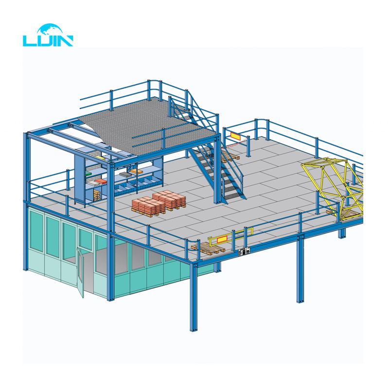 Heavy Duty I-Beam Mezzanine Floor Industrial Structural Steel Platform for Storage