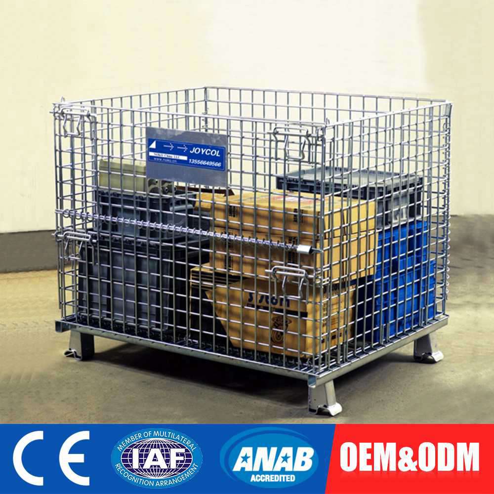 Heavy Duty Galvanized Collapsible Stacking and Folding Cargo Storage Cage