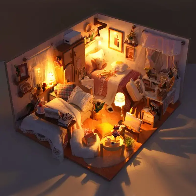 Custom DIY Wooden Miniature Bedroom House Kit - China Suppliers & Factory Direct Craft Decor Manufacturer, Factories