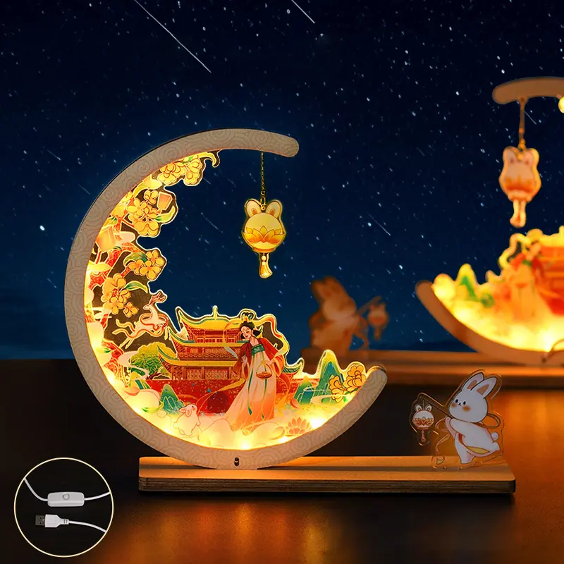 CE Certification DIY Wooden Crescent Moon Night Light Kit - China Factory Suppliers for Unique Home Decor and Gift Items Company, Service